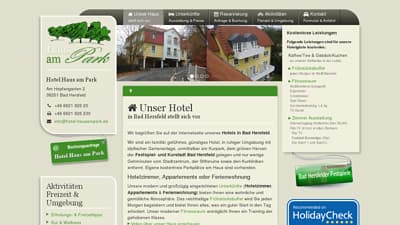 Screenshot der Internetseite: hotel-hausampark.de
