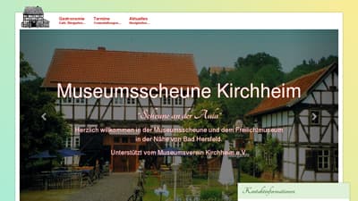 Screenshot der Internetseite: museumsscheune-kirchheim.de