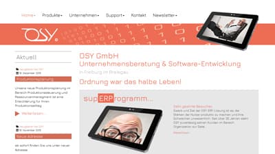 Screenshot der Internetseite: osy.de