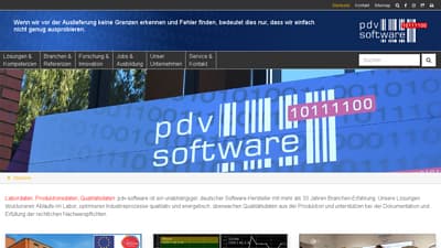 Screenshot der Internetseite: pdv-software.de