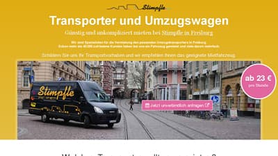 Screenshot der Internetseite: transportervermietung-freiburg.de